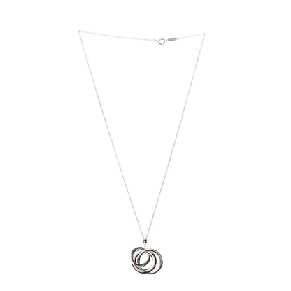 Tiffany Sterling Silver Rubedo Small Interlocking Circles Pendant Necklace 3 of 8