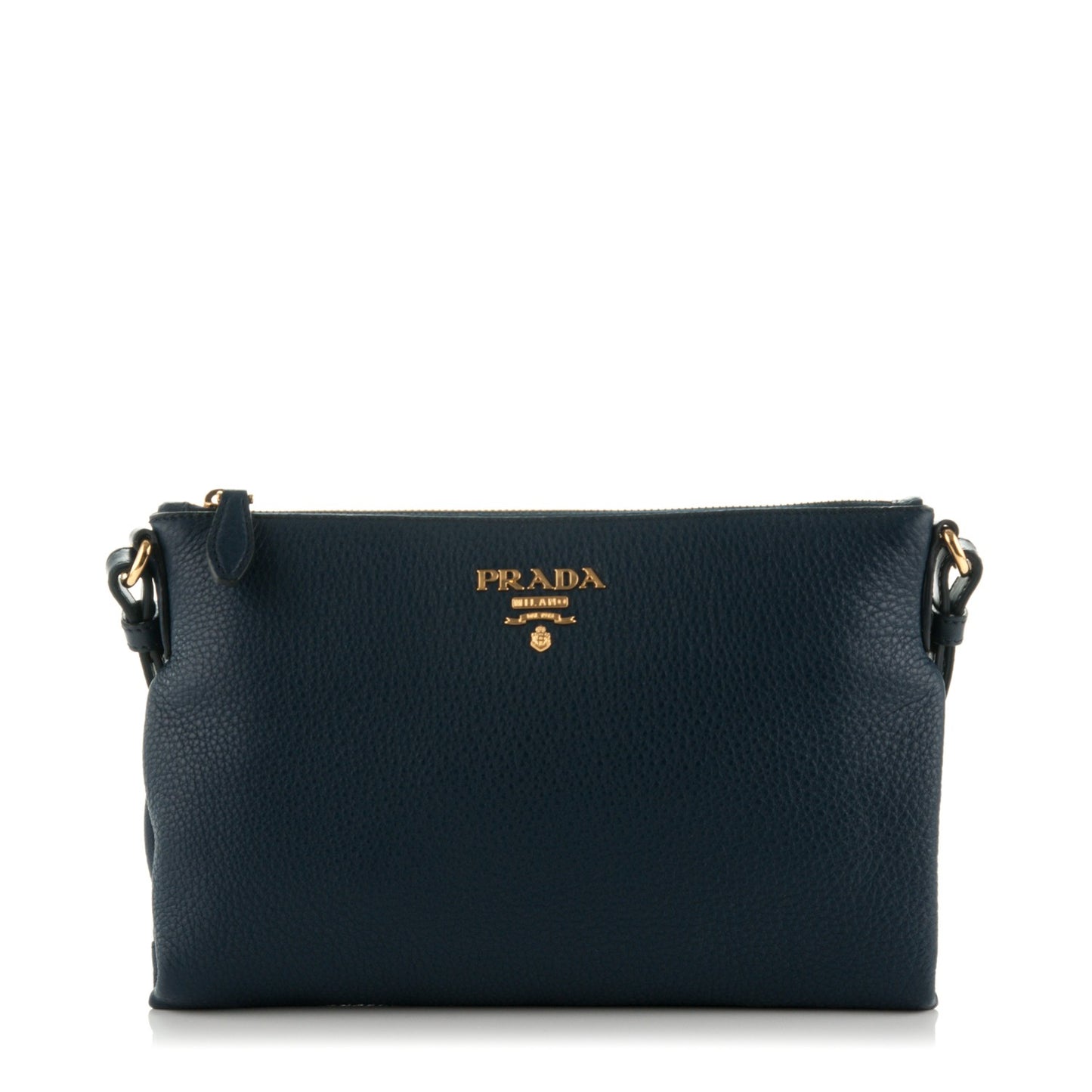 Vitello Daino Zippered Crossbody Bag Baltico