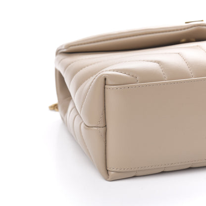 Saint Laurent Calfskin Y Quilted Monogram Small Loulou Chain Satchel Dark Beige 7 of 10