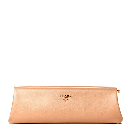 Prada Saffiano Lux East West Frame Clutch Cammeo 1 of 6