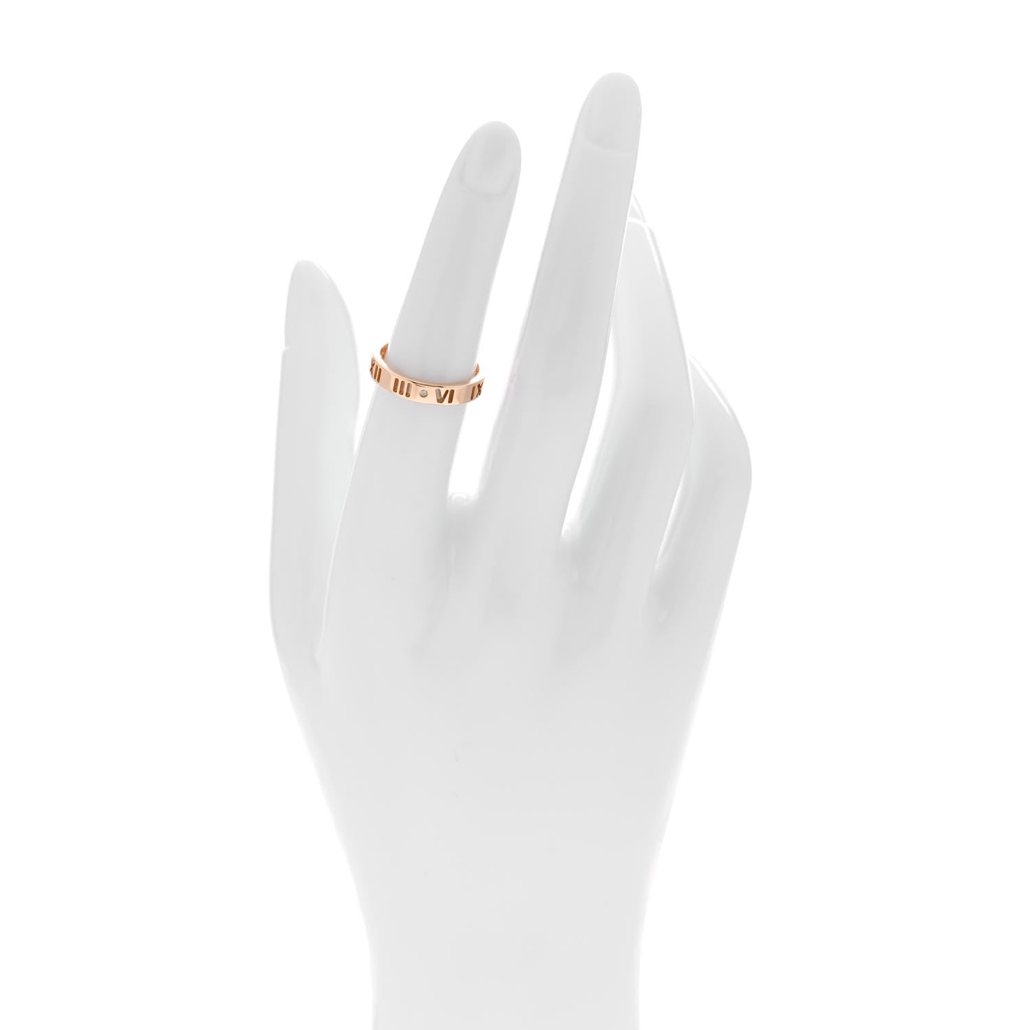 Tiffany 18K Rose Gold Diamond Atlas Pierced Ring 51 5.75 2 of 5