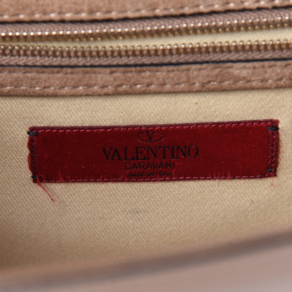 Valentino Garavani Patent Medium Glam Lock Rockstud Flap Poudre 6 of 17