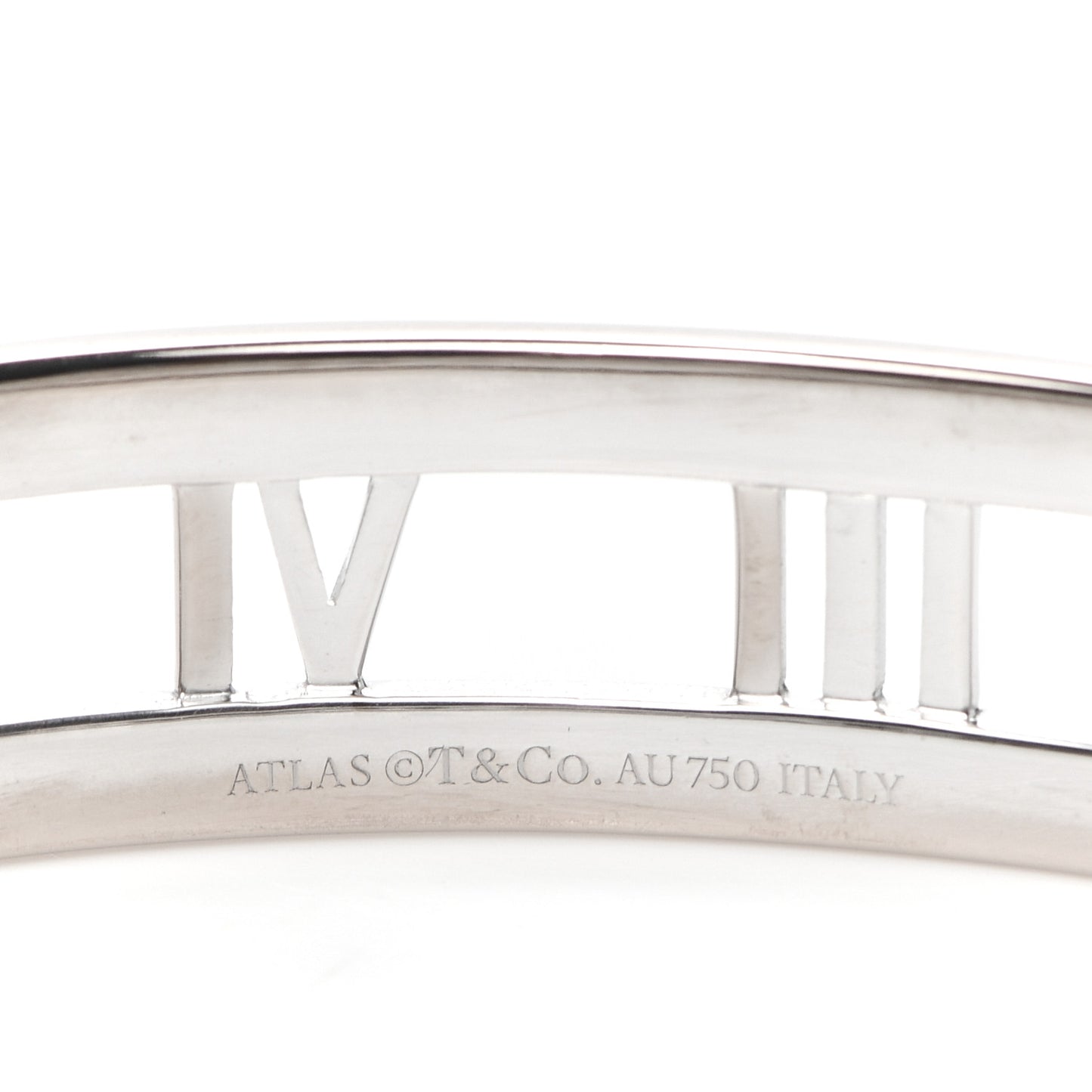 18K White Gold Diamond Atlas Open Hinged Bangle Bracelet