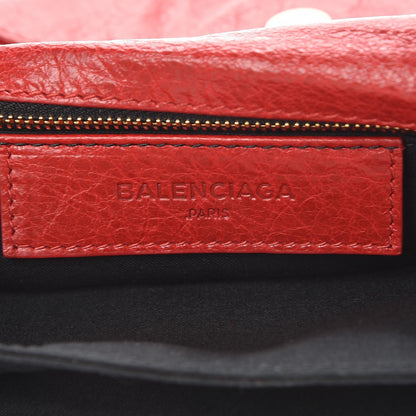 Balenciaga Agneau Giant 12 Gold Hardware Envelope Strap Clutch Rouge Lipstick 6 of 7