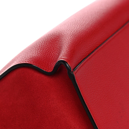 Celine Drummed Calfskin Suede Medium Trapeze Coquelicot 11 of 23