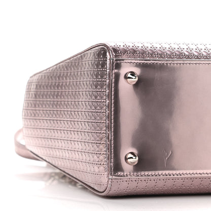 Christian Dior Metallic Patent Micro-Cannage Medium Lady Dior Pink 9 of 10