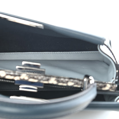 Fendi Vitello Seta Shiny Nappa Elaphe Medium Peekaboo Iconic Satchel Notturno Natural 4 of 8