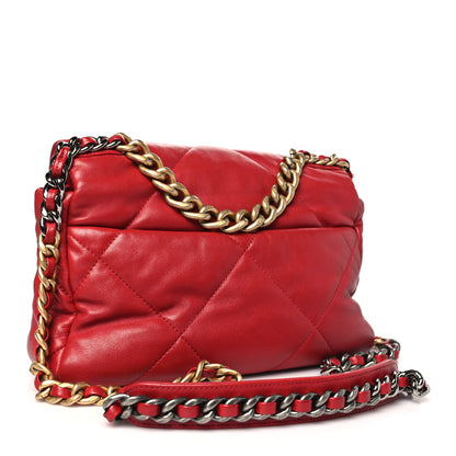 Chanel Lambskin Quilted Medium Chanel 19 Flap Red 3 of 12