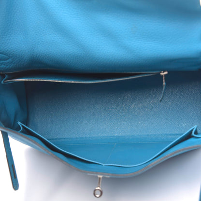Hermes Togo Kelly Retourne 35 Turquoise 7 of 17