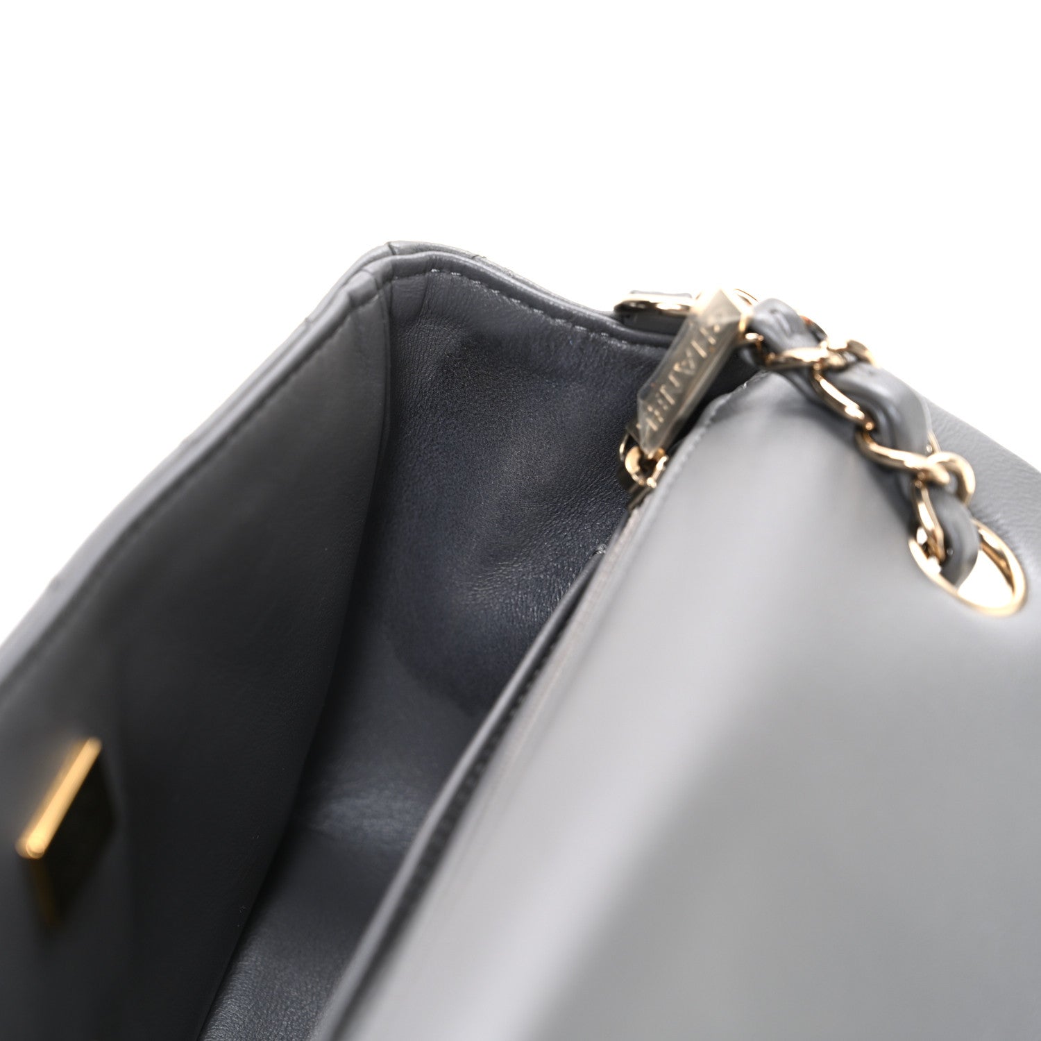 Chanel Lambskin Quilted Mini Rectangular Flap Dark Grey 11 of 11