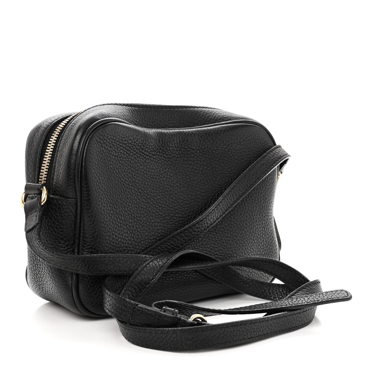 Pebbled Calfskin Small Soho Disco Bag Black