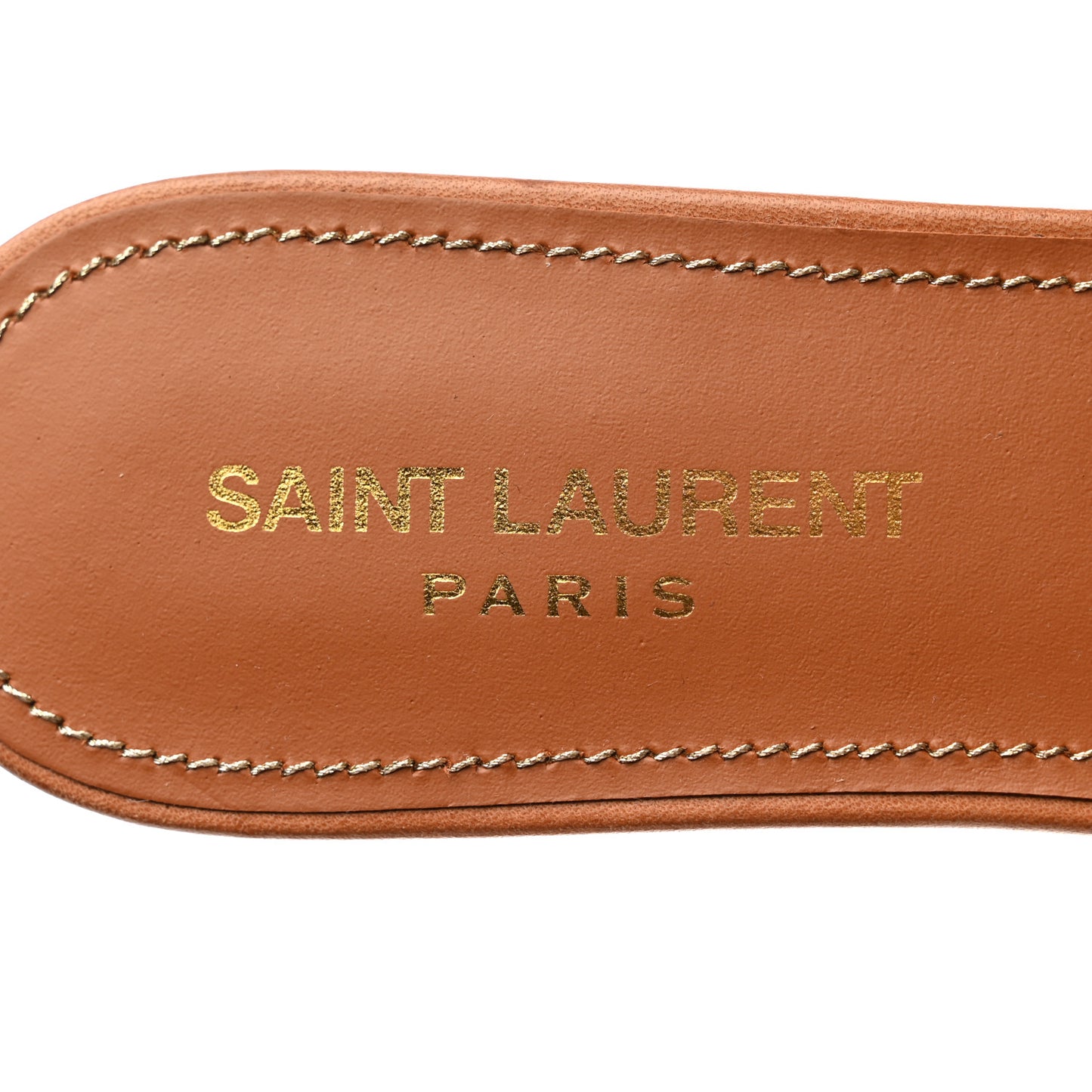 Calfskin Tribute 05 Slide Sandals 37.5 Amber