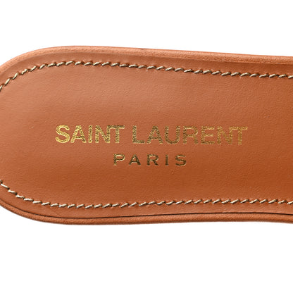 Saint Laurent Calfskin Tribute 05 Slide Sandals 37.5 Amber 7 of 9