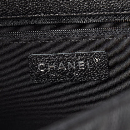 Chanel Caviar Chevron Quilted Large Puffy CC Flap Black 6 of 9