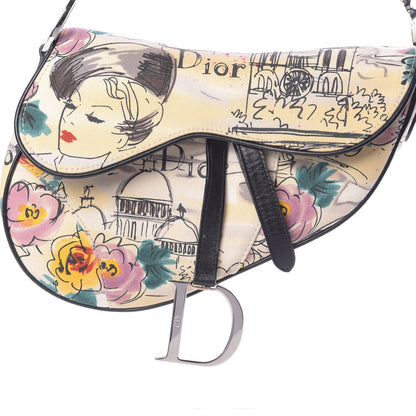 Christian Dior Canvas Paris 50s Saddle Bag Multicolor 8 of 16