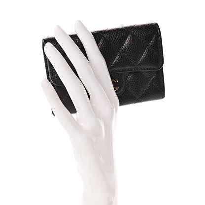 Chanel Caviar Quilted Flap Card Holder Black 2 of 9