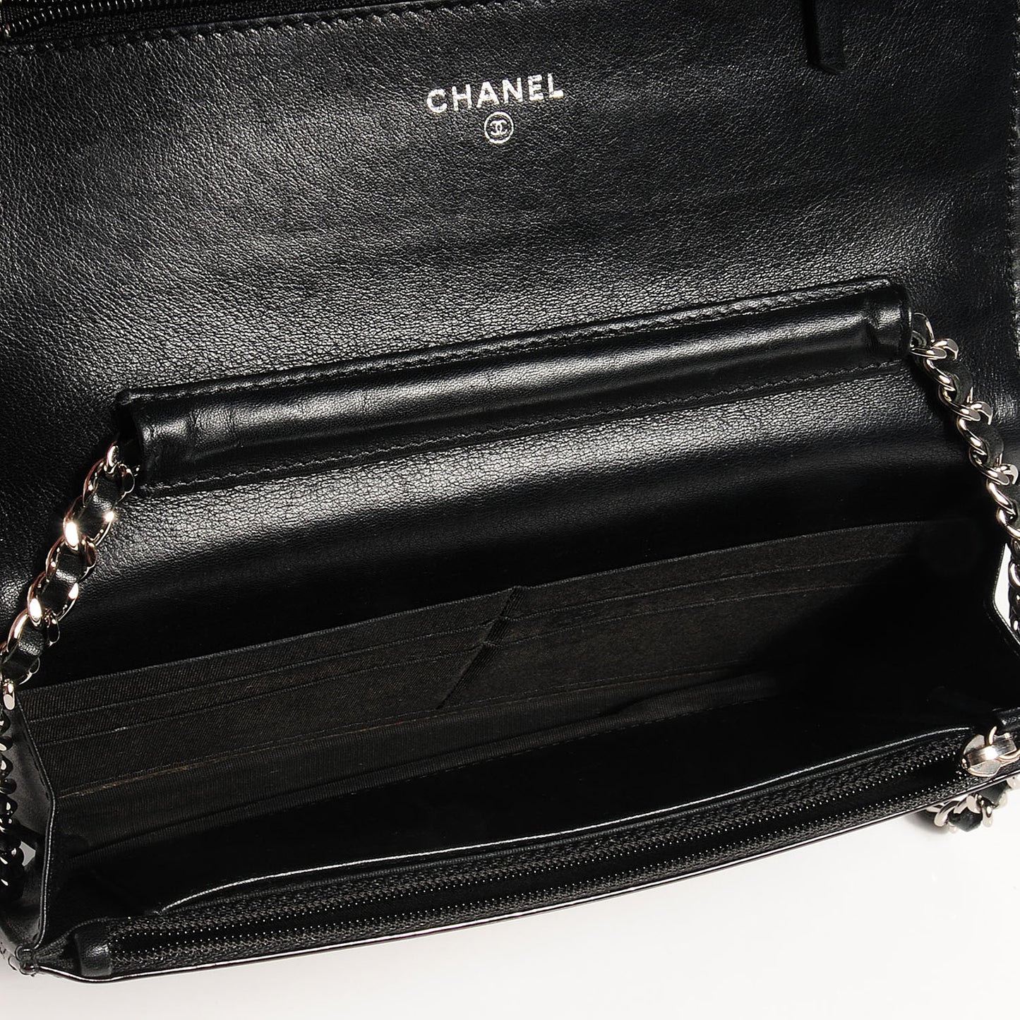 Patent Quilted Brilliant Wallet On Chain WOC Bordeaux Clair