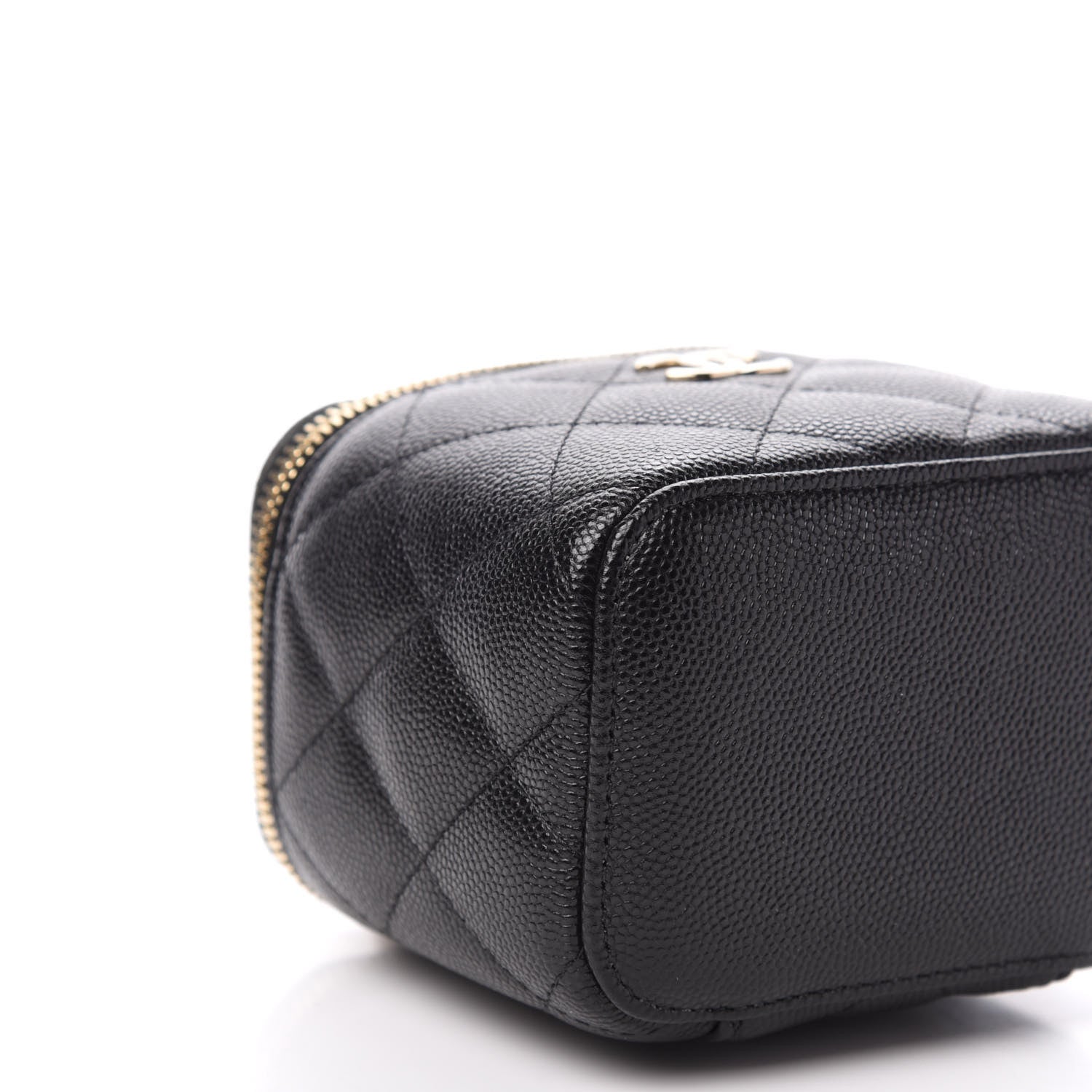 Chanel Caviar Quilted Mini Pearl On Top Vanity Case With Chain Black 8 of 11
