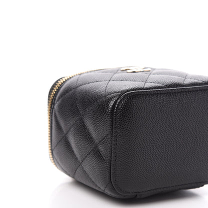 Chanel Caviar Quilted Mini Pearl On Top Vanity Case With Chain Black 8 of 11
