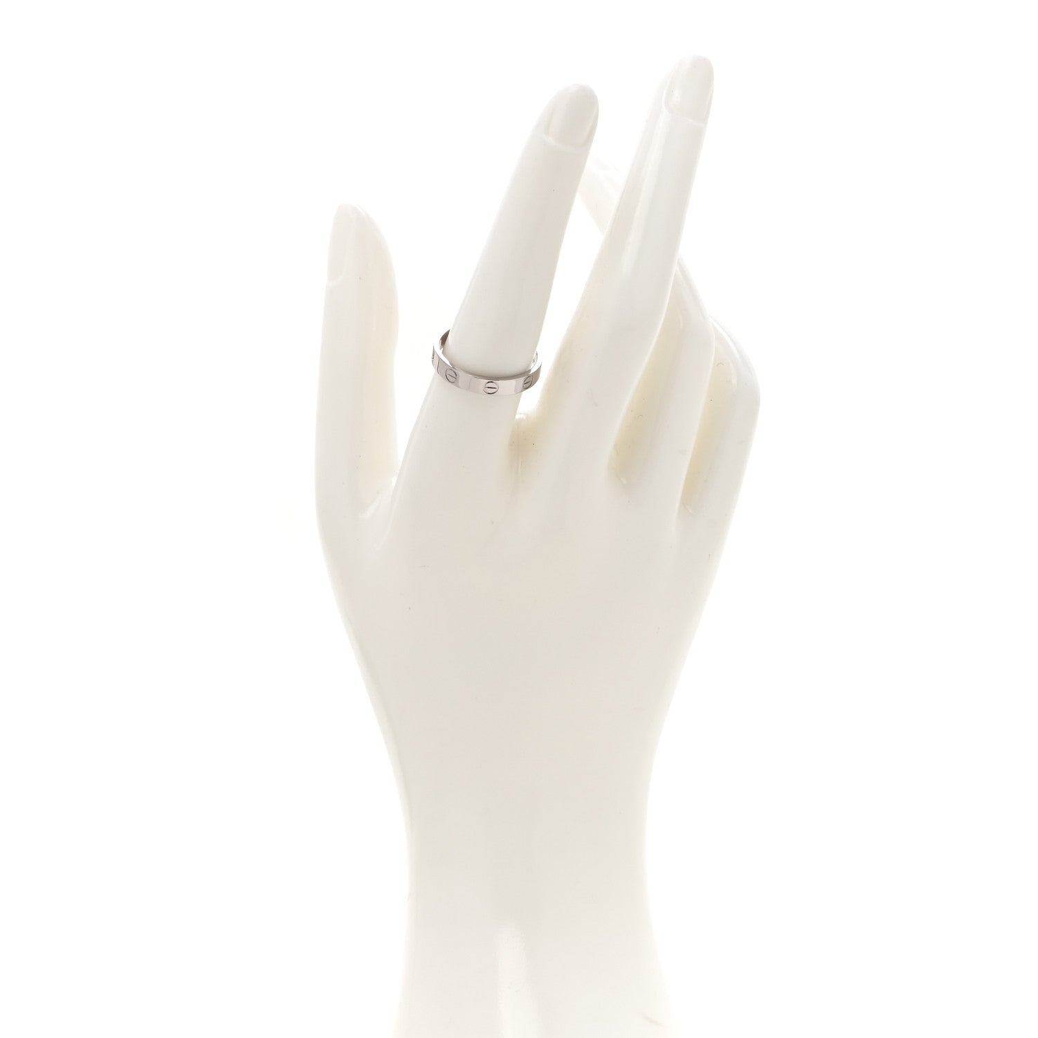 Cartier 18K White Gold 3.5mm LOVE Wedding Band Ring 58 8.5 2 of 4