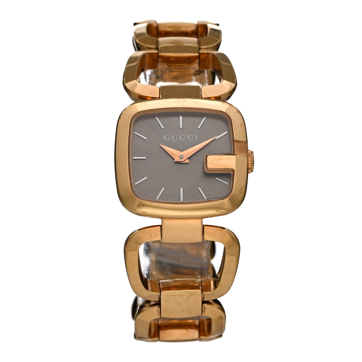 Stainless Steel 24mm G-Gucci Square Quartz Watch Brown