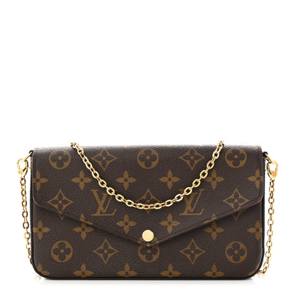 Louis Vuitton Monogram Pochette Felicie Chain Wallet Fuchsia 1 of 12