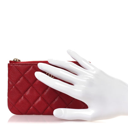 Chanel Caviar Quilted Small Cosmetic Case Red 2 of 8