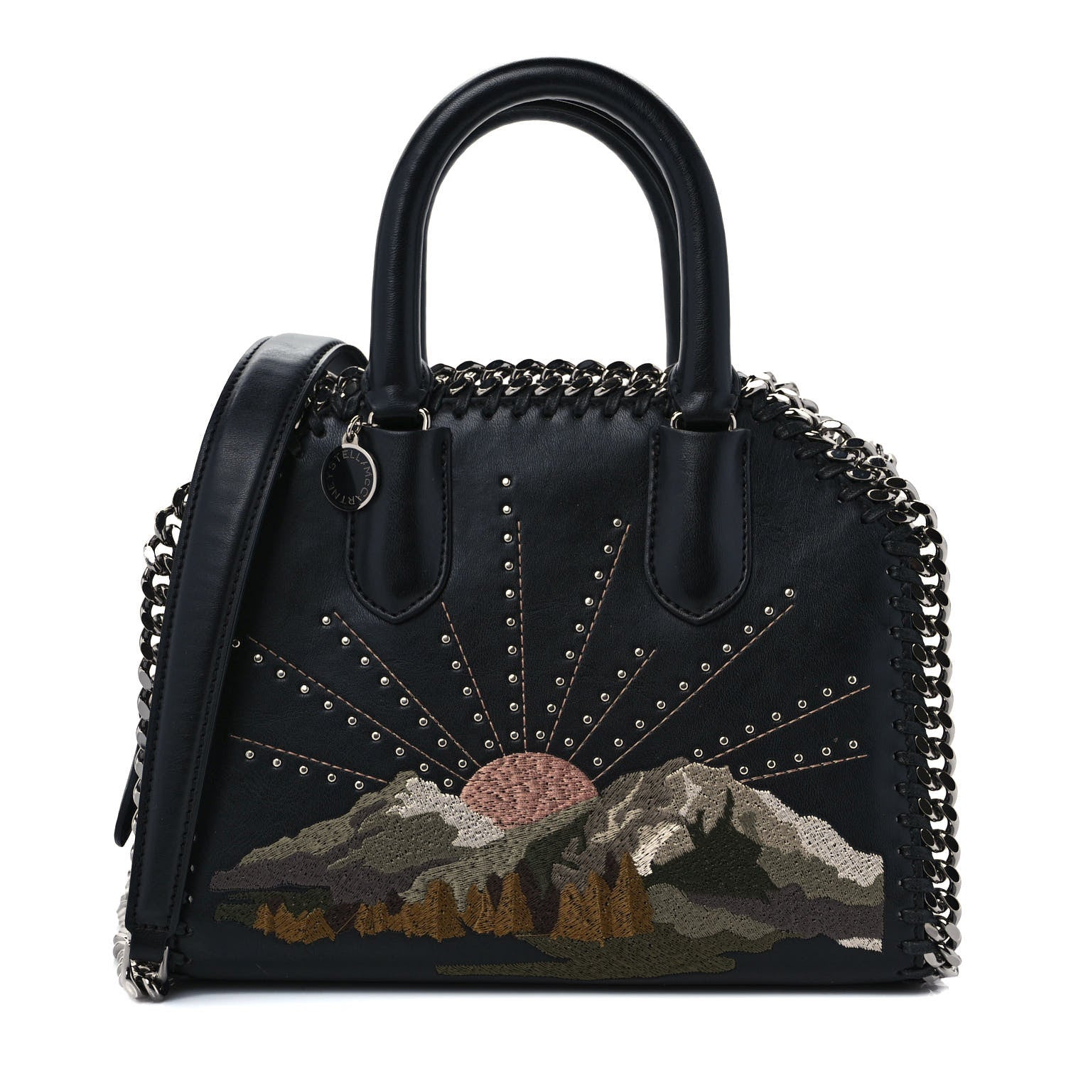 Stella McCartney Eco Alter Nappa Mini Falabella Box Sun Handle Bag Black 1 of 8