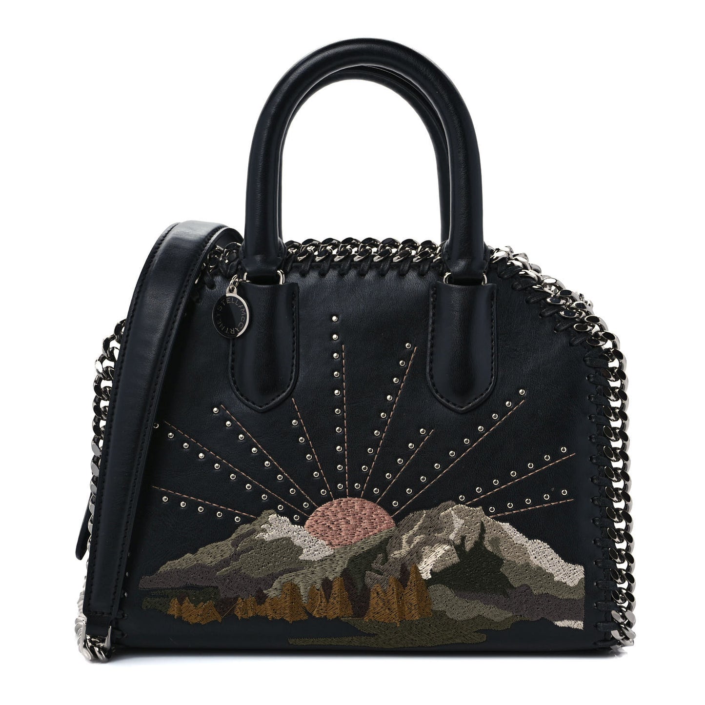 Eco Alter Nappa Mini Falabella Box Sun Handle Bag Black