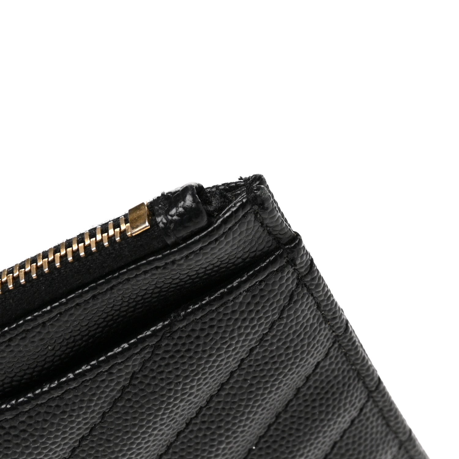 Saint Laurent Grain De Poudre Chevron Monogram Bill Pouch Black 8 of 11