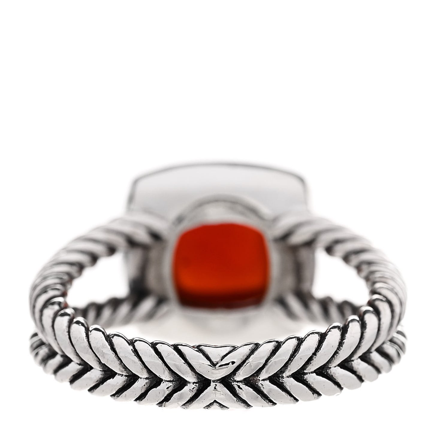 Sterling Silver Diamond Carnelian 7mm Petite Albion Ring 52 6