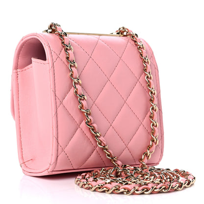 Chanel Lambskin Quilted Mini Trendy CC Clutch With Chain Pink 4 of 20