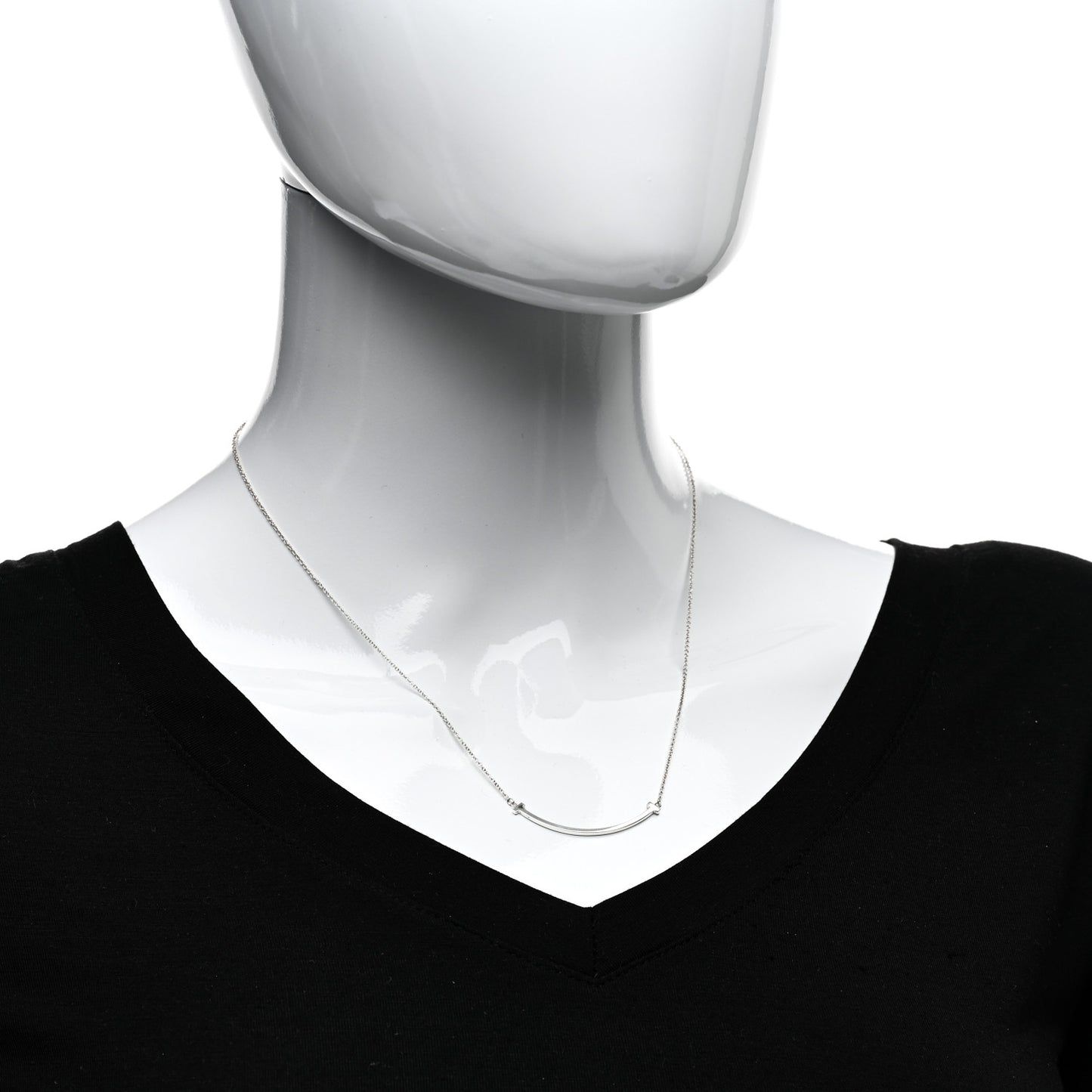 Sterling Silver Small T Smile Pendant Necklace