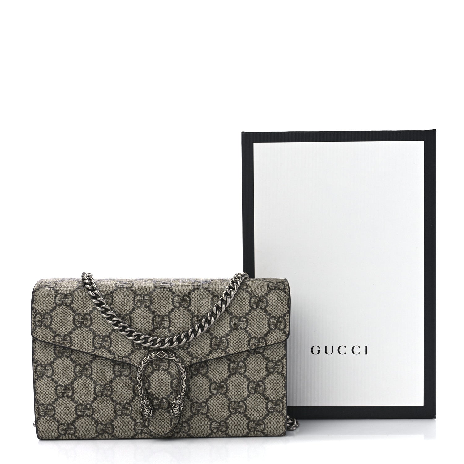 Gucci GG Supreme Monogram Mini Dionysus Chain Wallet Beige Taupe 12 of 12