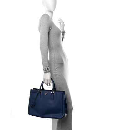 Prada Saffiano Lux Large Galleria Double Zip Tote Bluette 2 of 10