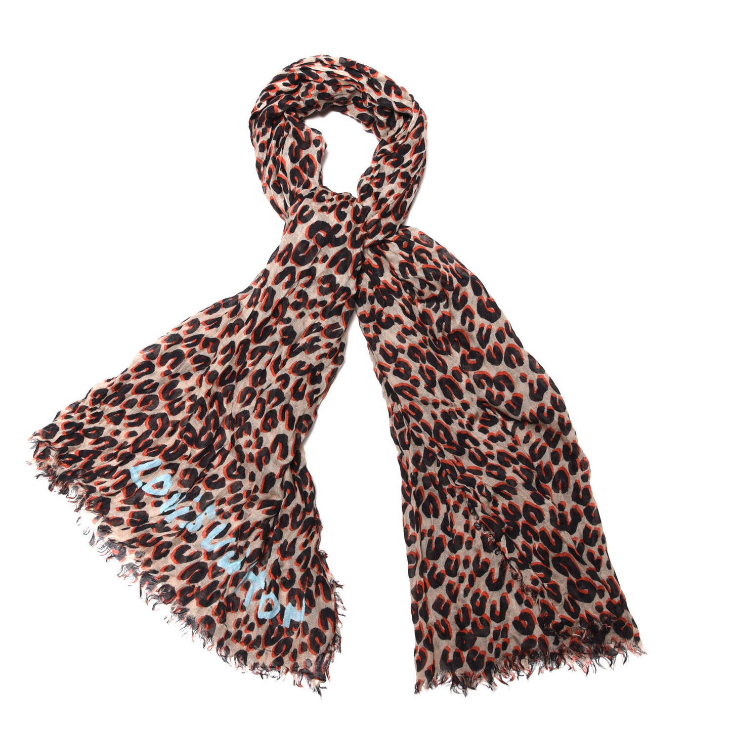 Cashmere Silk Leopard Etole Stole Sable