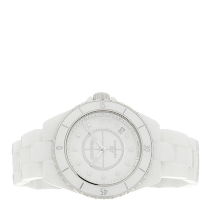 Chanel Stainless Steel Ceramic Diamond 38mm J12 Automatic Watch White 2 of 4