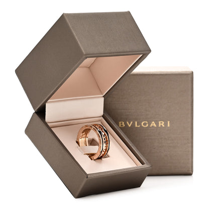Bulgari 18K Rose Gold Black Ceramic B.Zero1 Rock Two-Band Ring 58 8.25 7 of 7