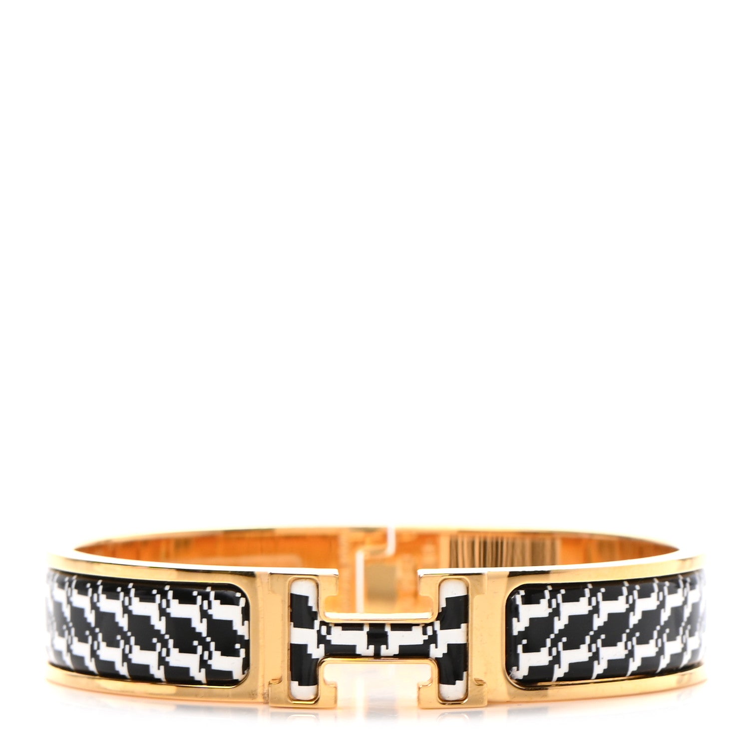 Hermes Enamel Cheval Pixel Clic Clac H Bracelet PM Black White 1 of 5