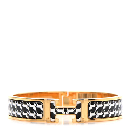 Hermes Enamel Cheval Pixel Clic Clac H Bracelet PM Black White 1 of 5