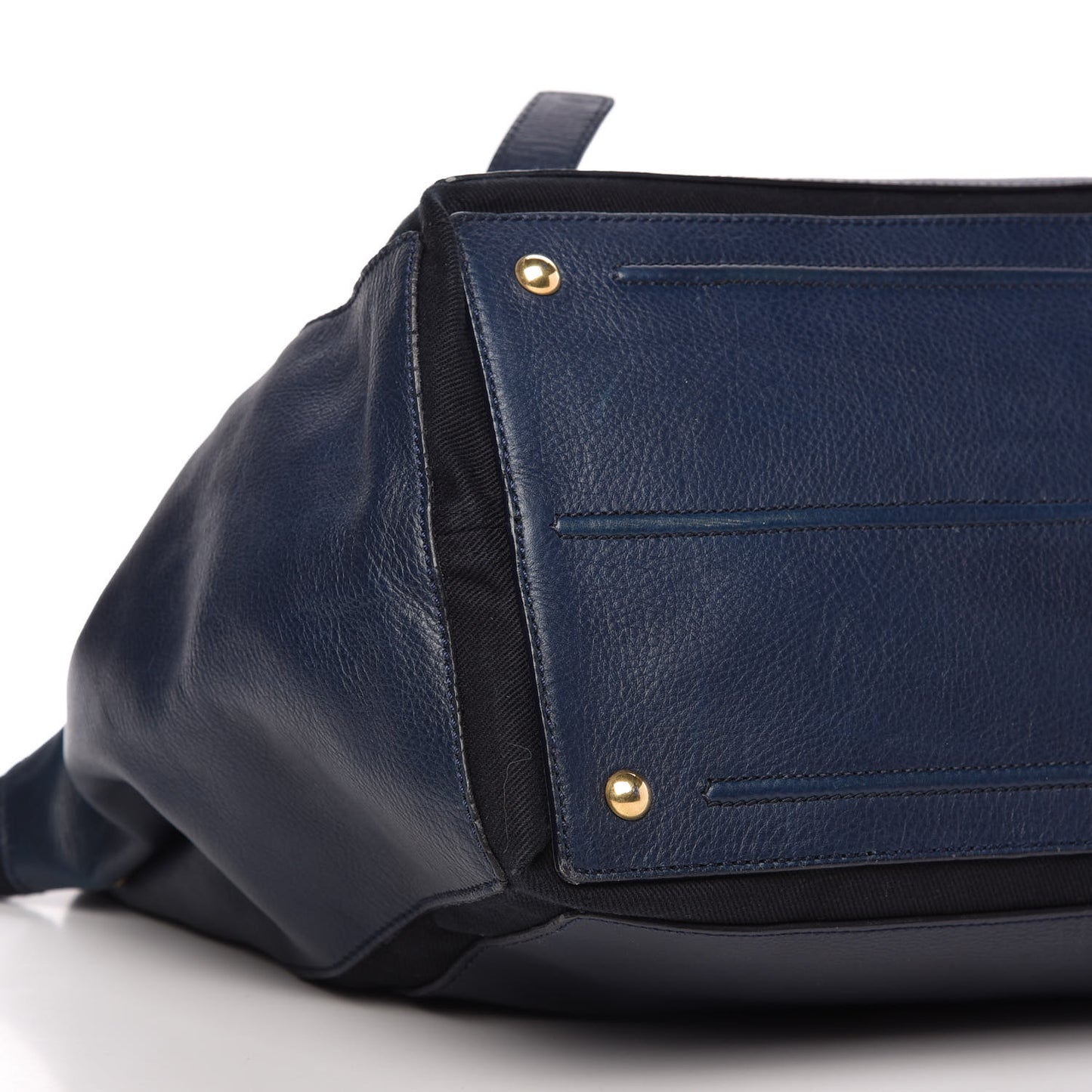 Calfskin Canvas Large Muse Two Navy