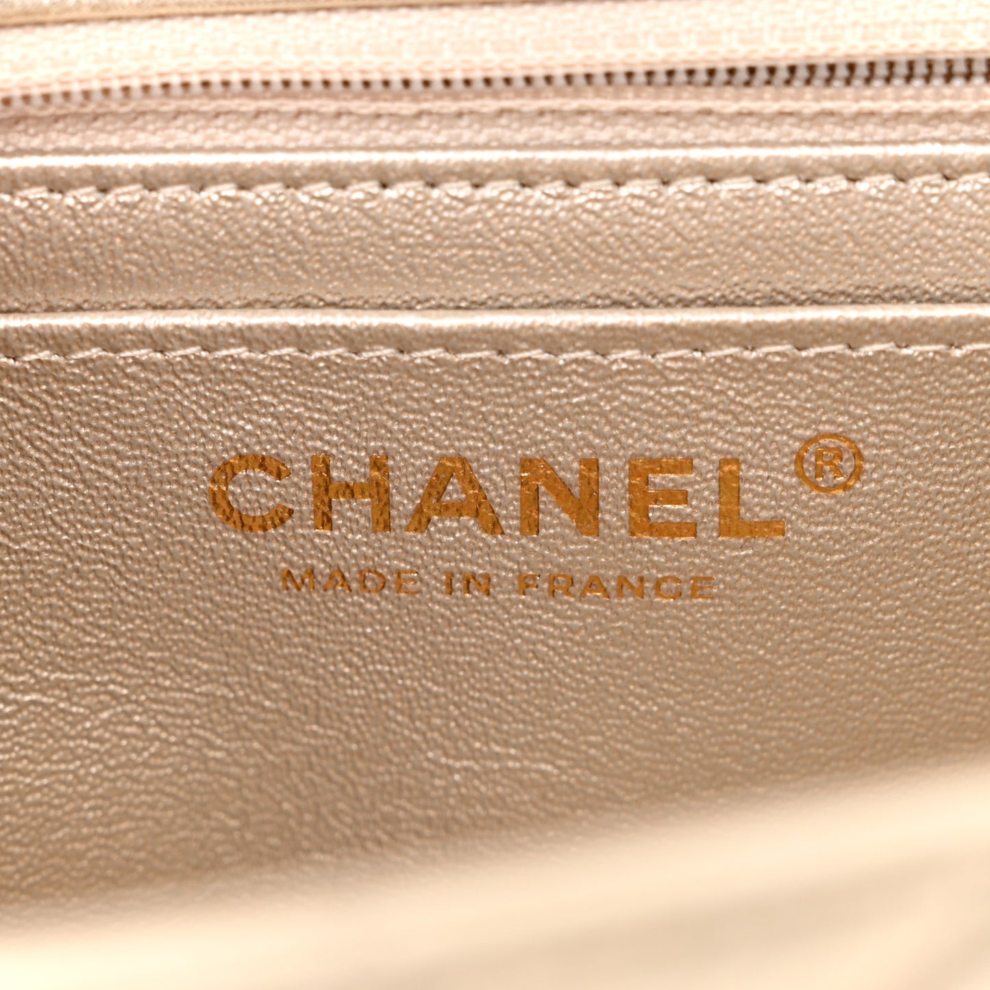 Metallic Lambskin Quilted Mini Rectangular Flap Gold