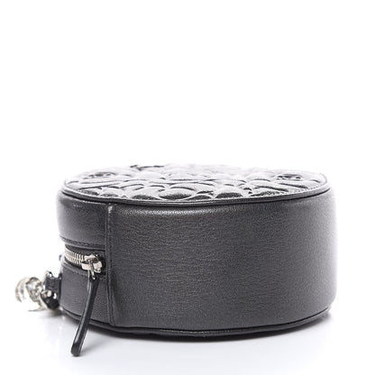 Chanel Goatskin Camellia Quilted Round Clutch With Chain Grey 4 of 12