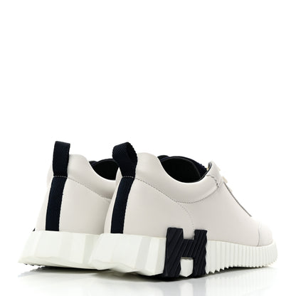 Hermes Goatskin Suede Mens Bouncing Sneakers 42 White 4 of 9
