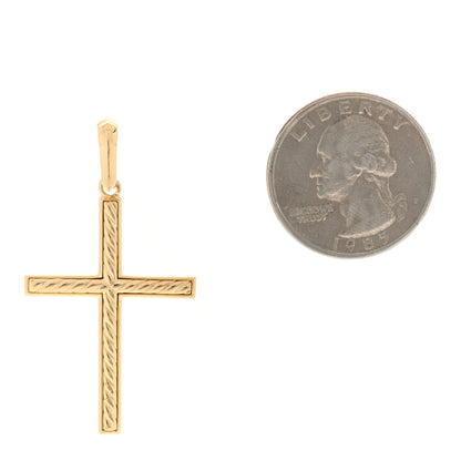 David Yurman 18K Yellow Gold Diamond Modern Renaissance Cross Pendant 2 of 3