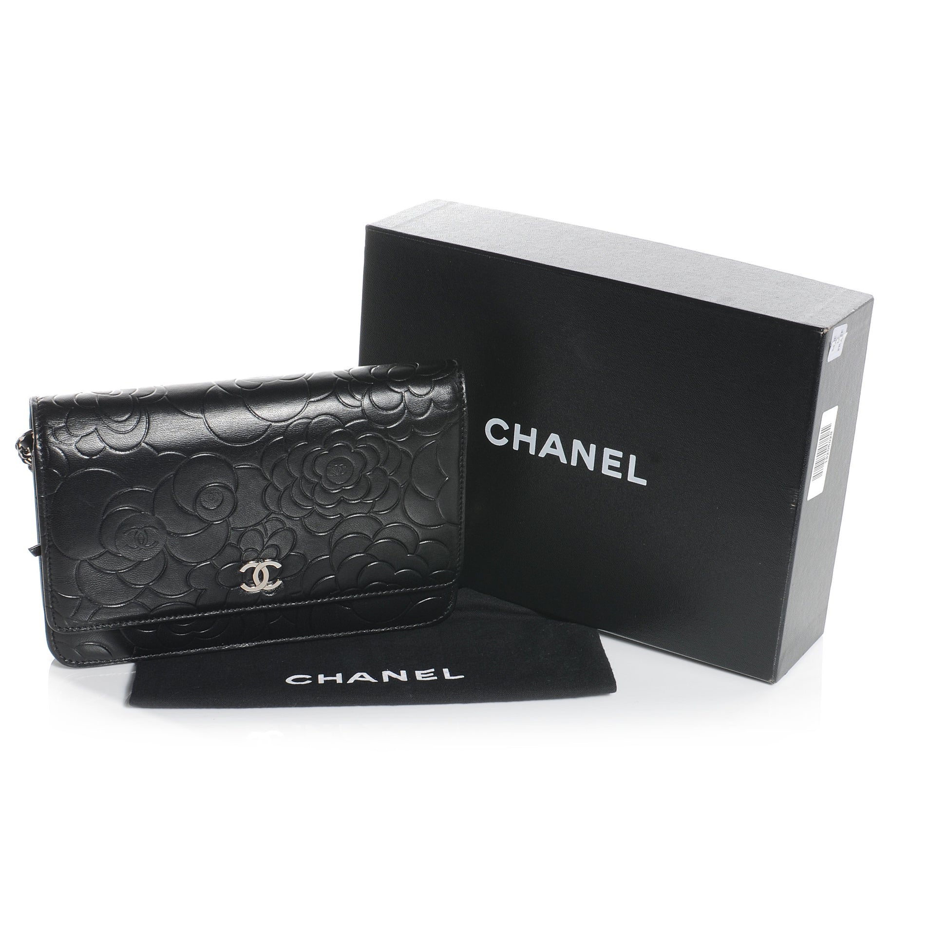 Chanel Lambskin Camelia Wallet on Chain Black 5 of 9