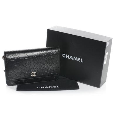Chanel Lambskin Camelia Wallet on Chain Black 5 of 9