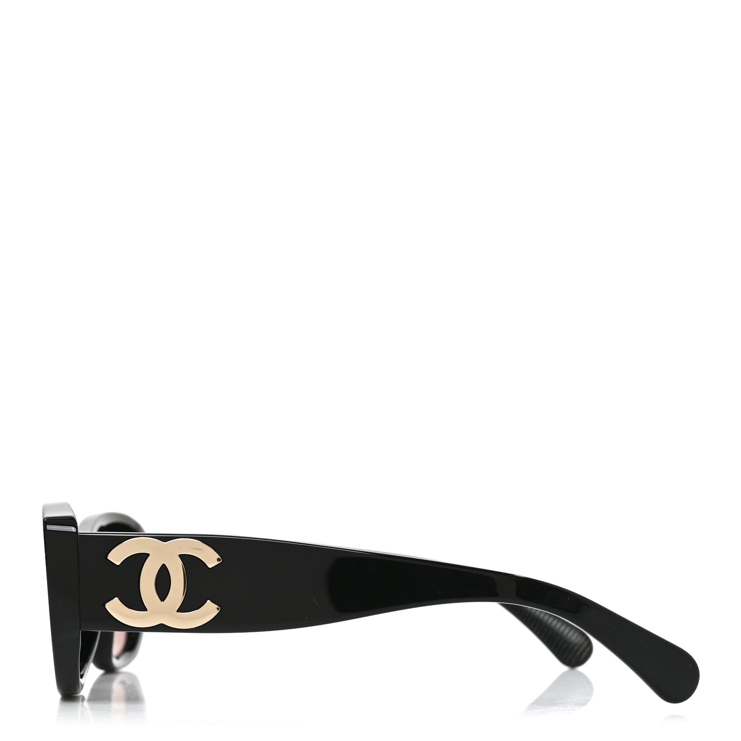 Chanel Acetate Rectangle Sunglasses 5493 Black Brown 3 of 7