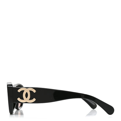 Chanel Acetate Rectangle Sunglasses 5493 Black Brown 3 of 7