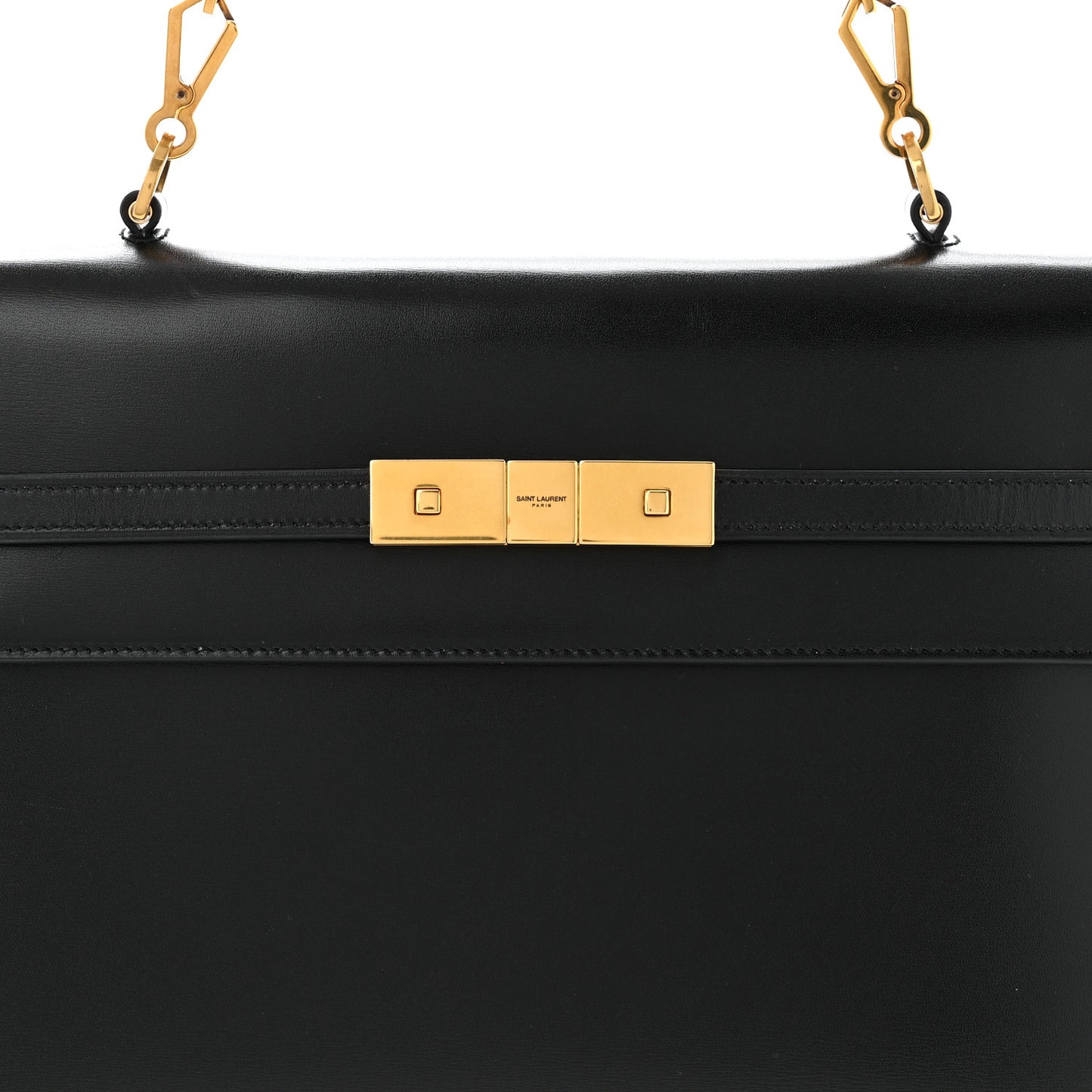 Smooth Calfskin Manhattan Top Handle Black